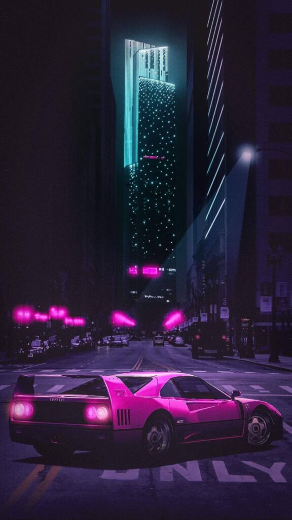 fonds d'écran retro neon 4k