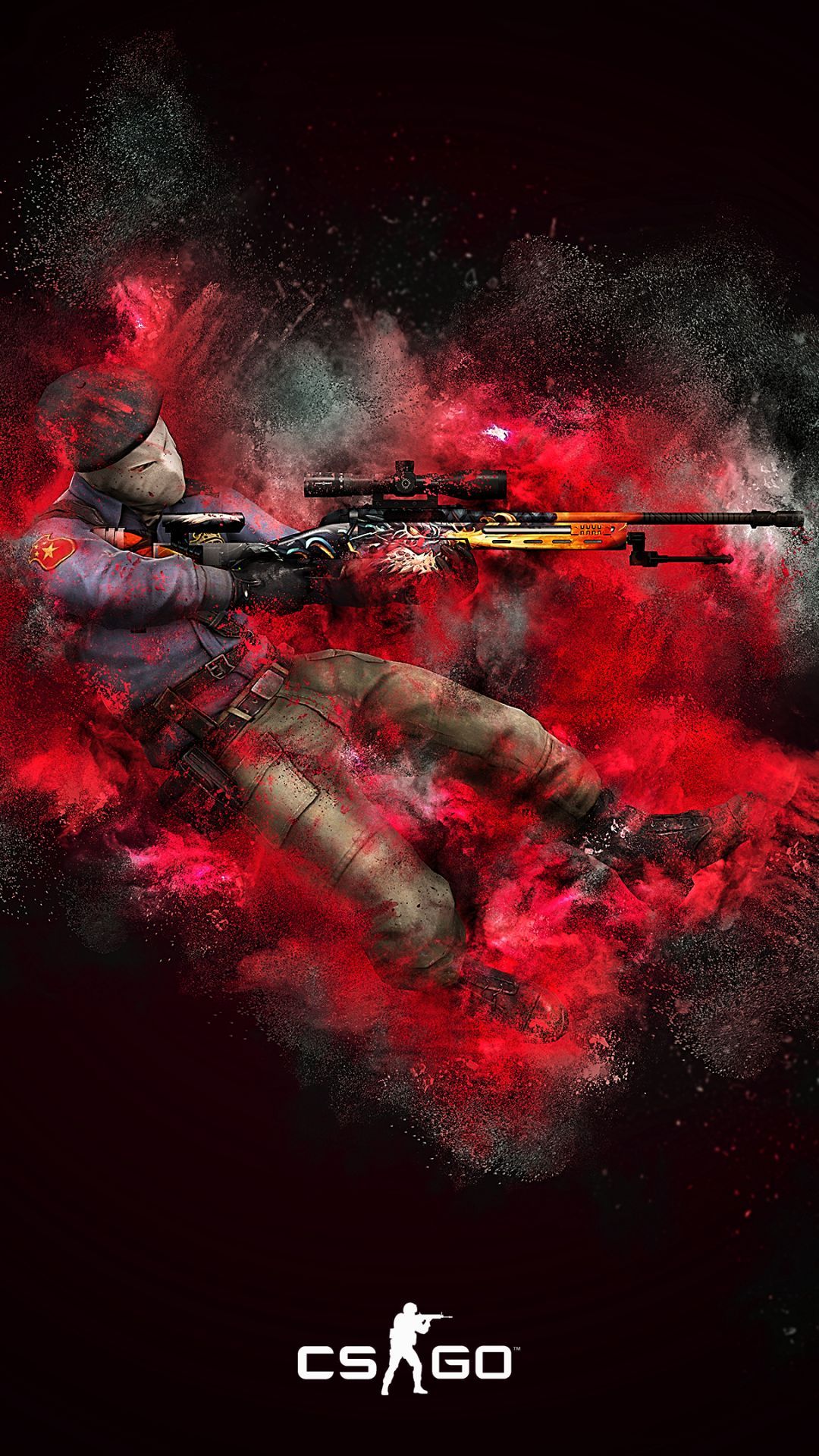 Download Colorful Rifle CS GO iPhone Wallpaper