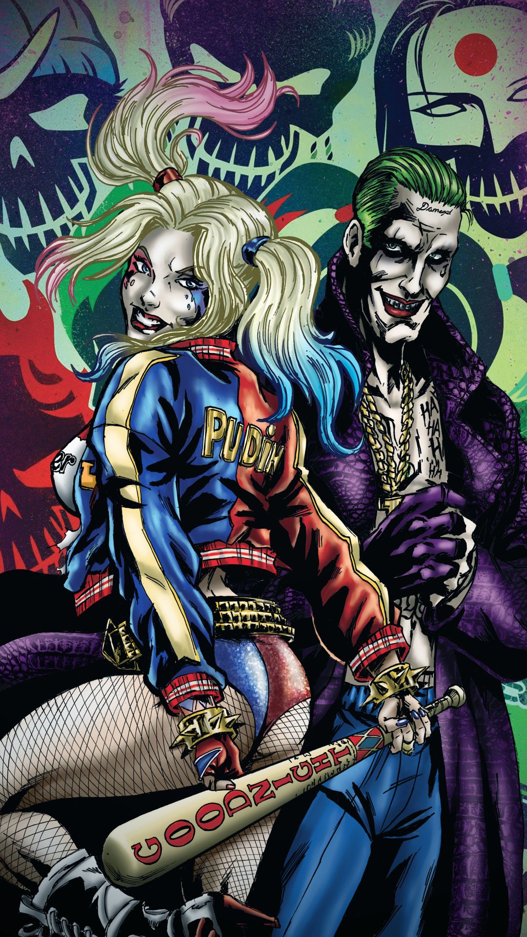 Joker and Harley Quinn iPhone Lock Screen Wallpaper