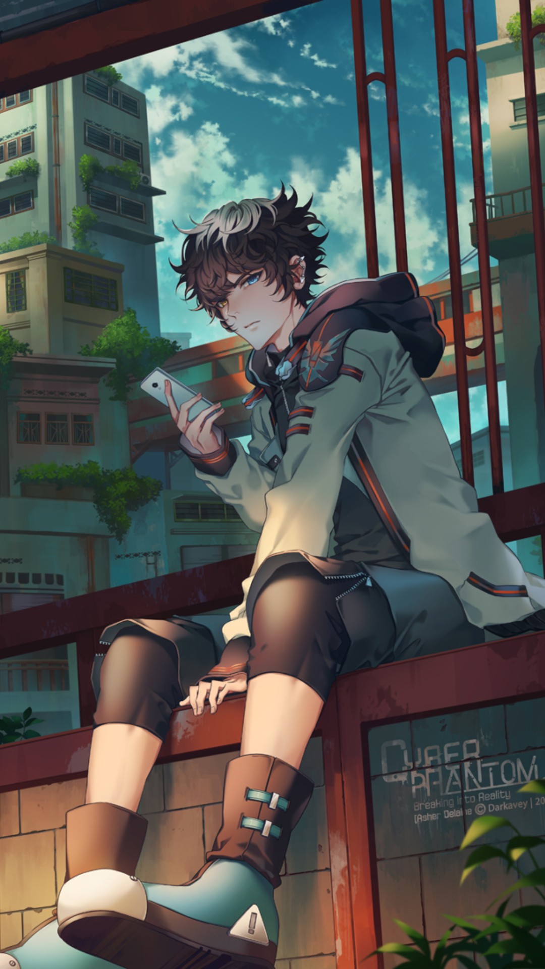 Anime Boy Sitting Wallpaper iPhone