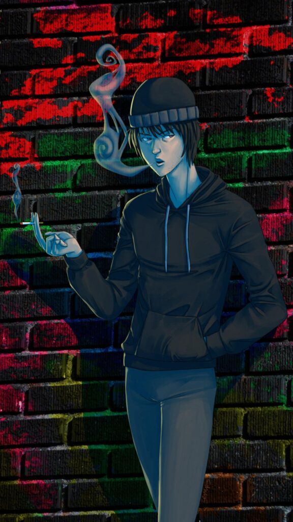 Anime Smoking Boy iPhone Wallpaper