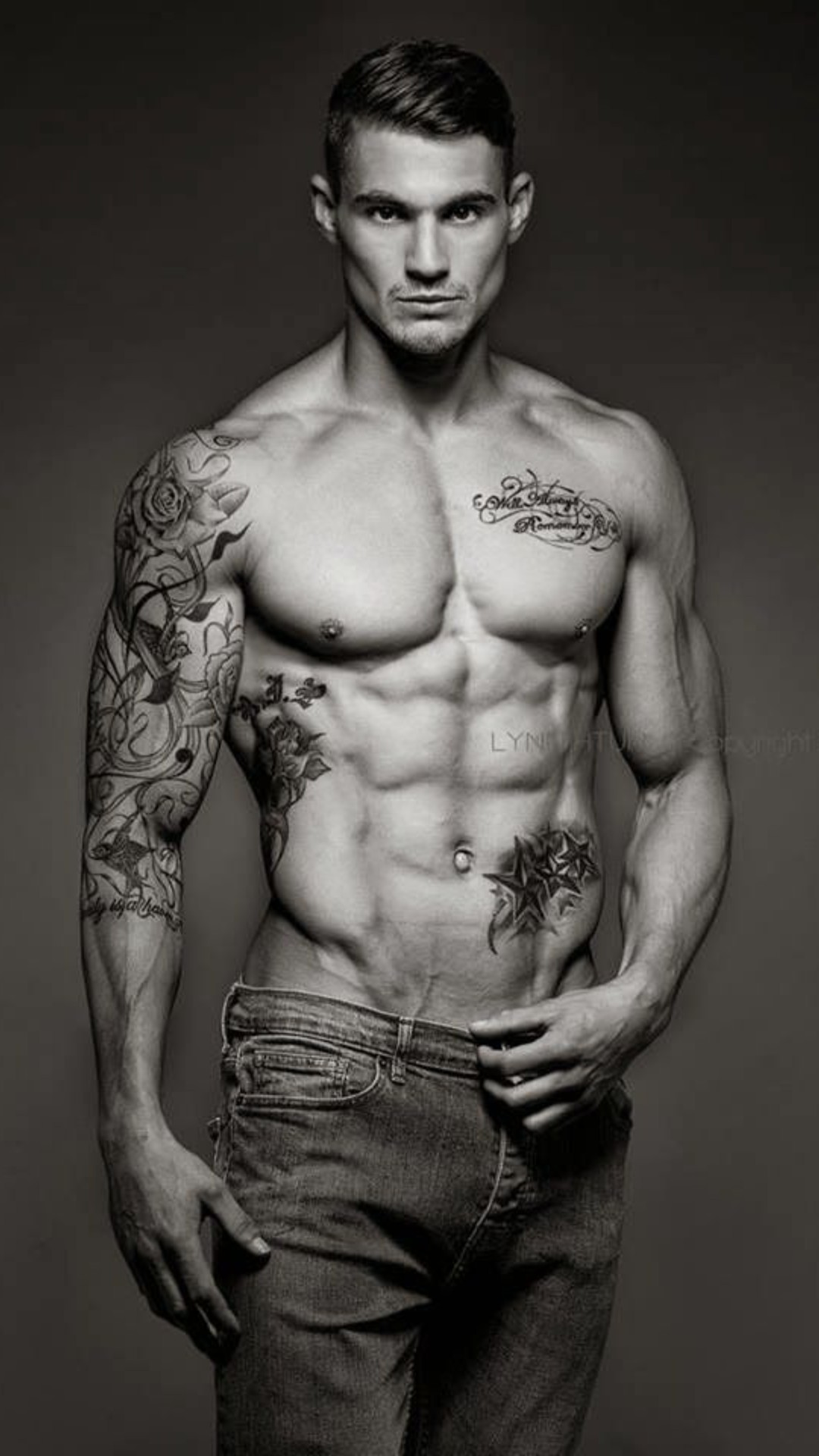 Hot male model with tattoos