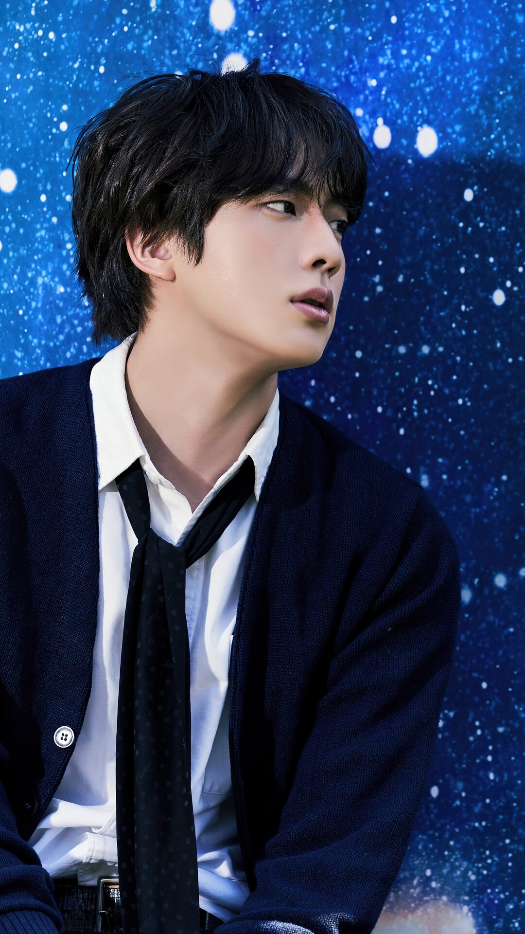 Download Black-Themed BTS Jin Aesthetic Wallpaper