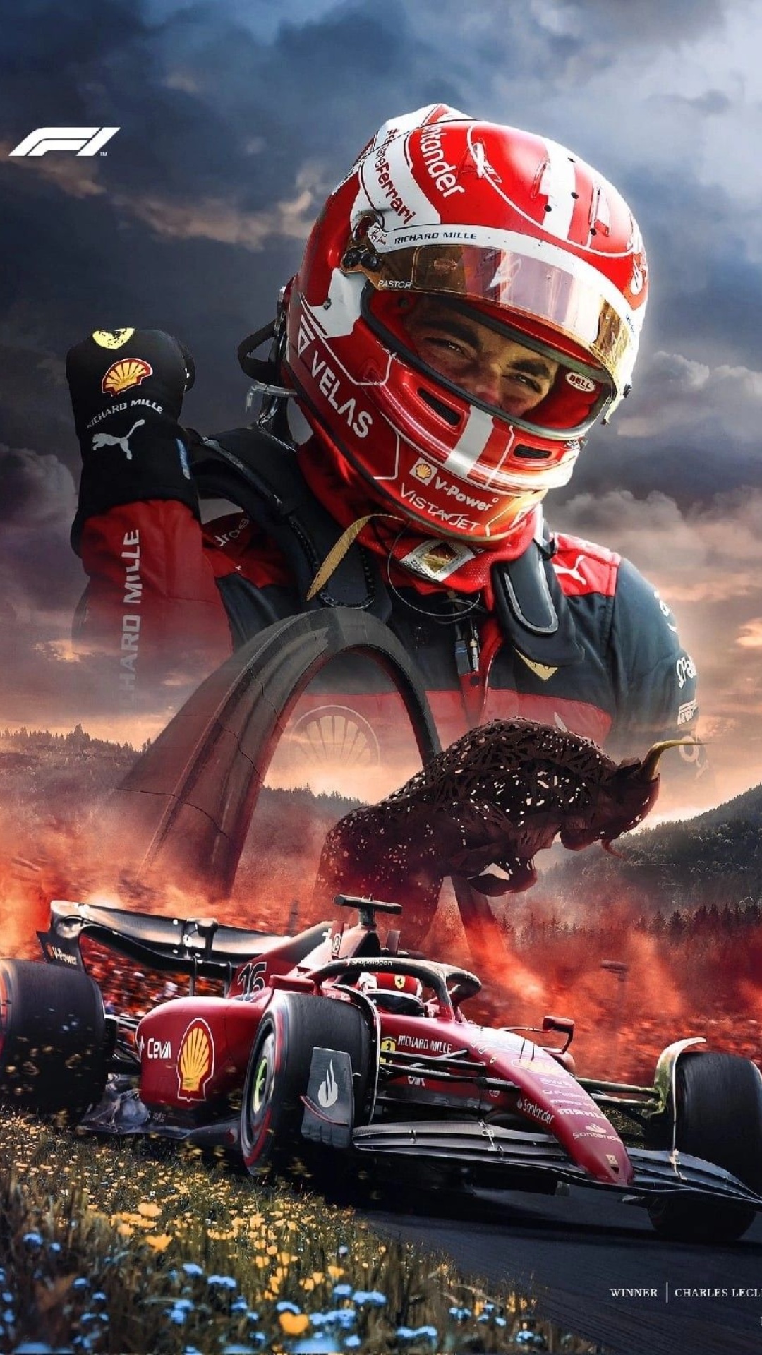 Cool Charles Leclerc iPhone Wallpaper