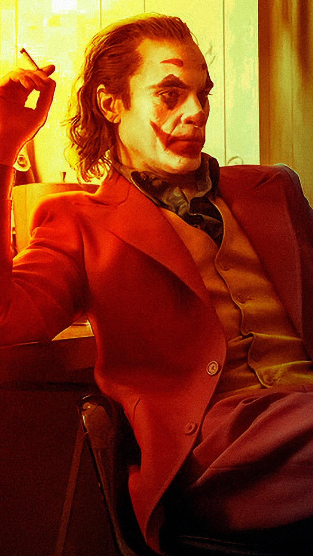 Joker Cigarette Smoking Lock Screen Wallpaper