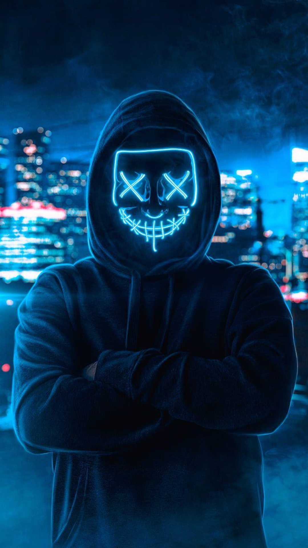 Neon Mask Boy Best iPhone Wallpaper