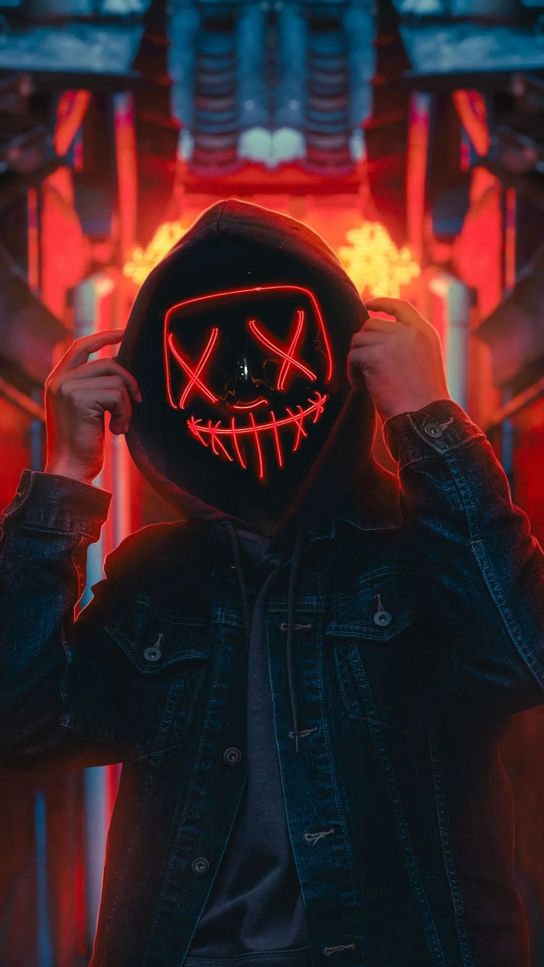 Neon Mask Boy HD iPhone Wallpaper