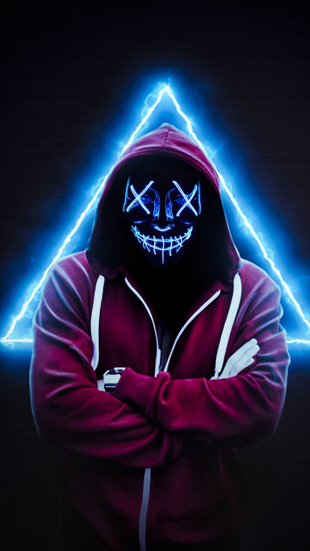 Neon Mask Boy iPhone Lock Screen Wallpaper