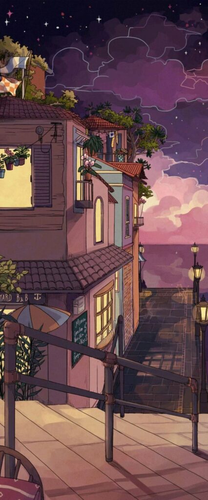 Anime Landscape iPhone Home Screen Wallpaper