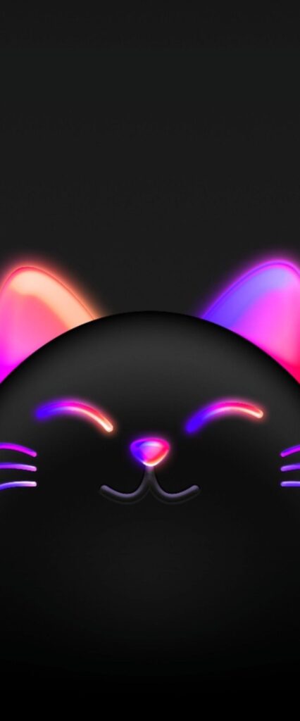 Neon Cat Wallpaper For iPhone 15