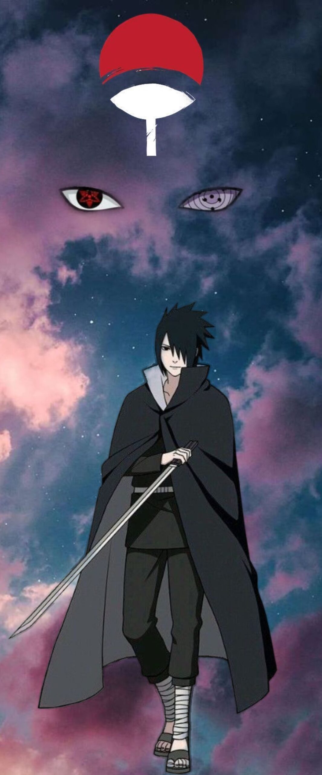 Naruto Fierce Sasuke with Red Eyes Wallpapers - Black Wallpapers