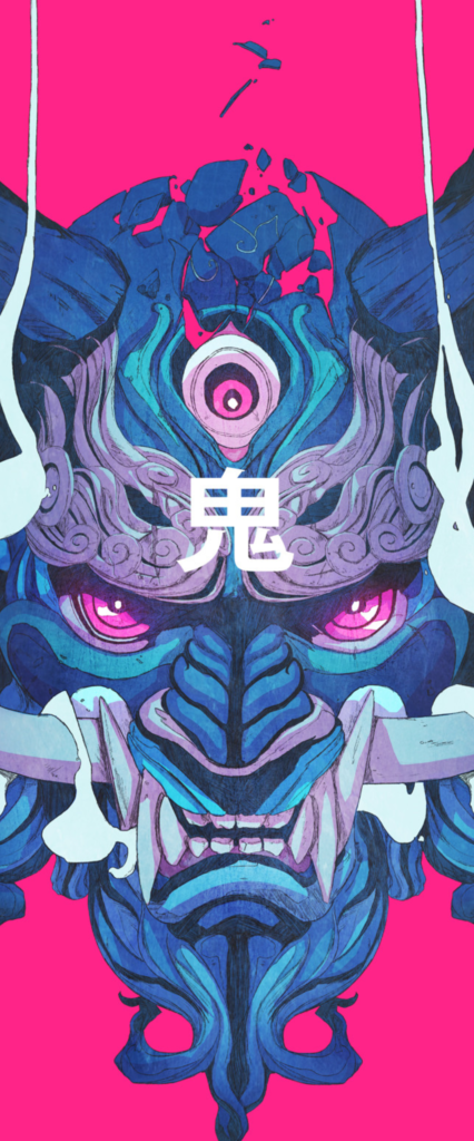 Awesome Oni Mask iPhone Wallpaper