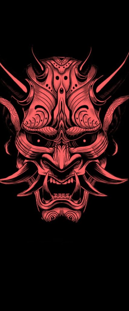 Cool Oni Mask iPhone Wallpaper