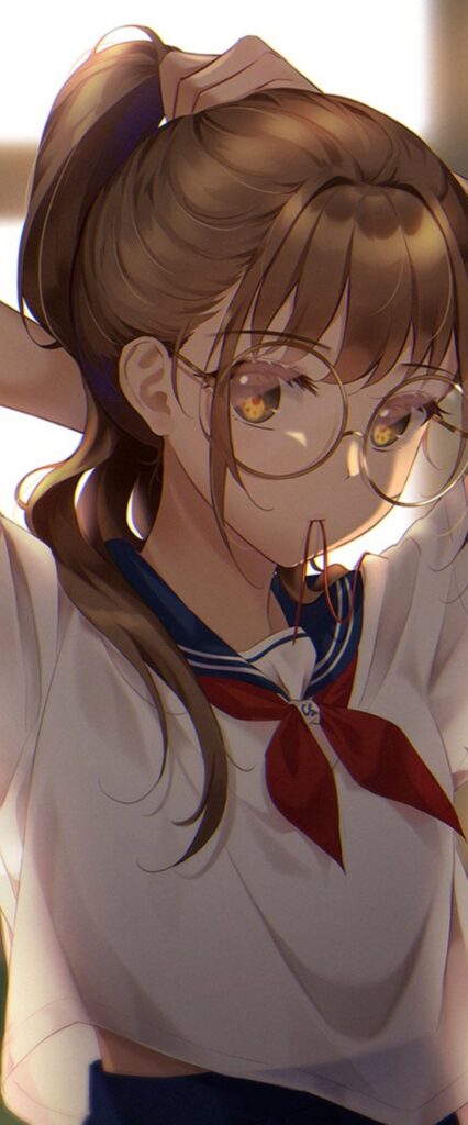 Cool Sunglasses Anime Girl iPhone Wallpaper