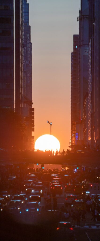 Manhattanhenge iPhone Wallpaper 4k