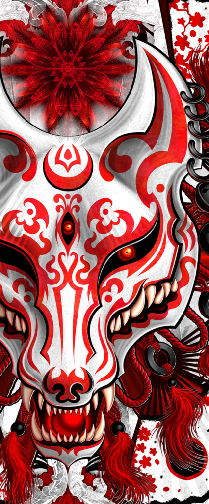 Oni Mask Wallpaper 4k For iPhone