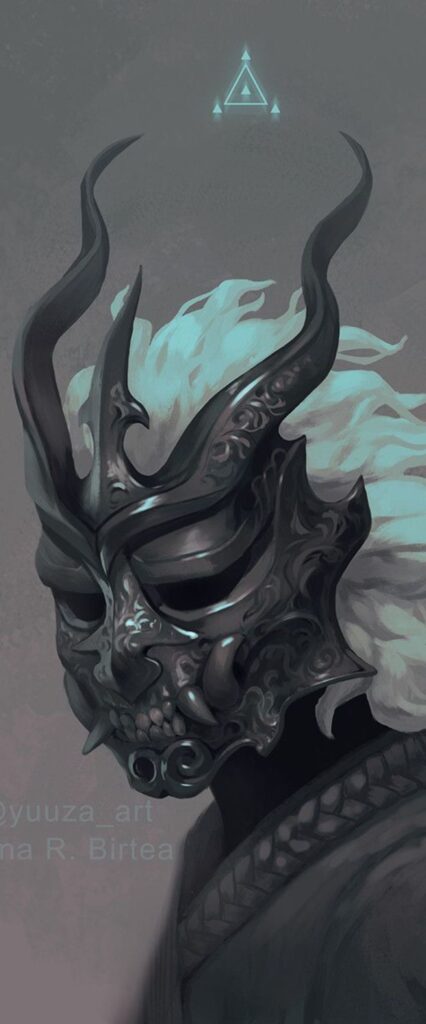 Oni Mask Wallpaper For iPhone 15