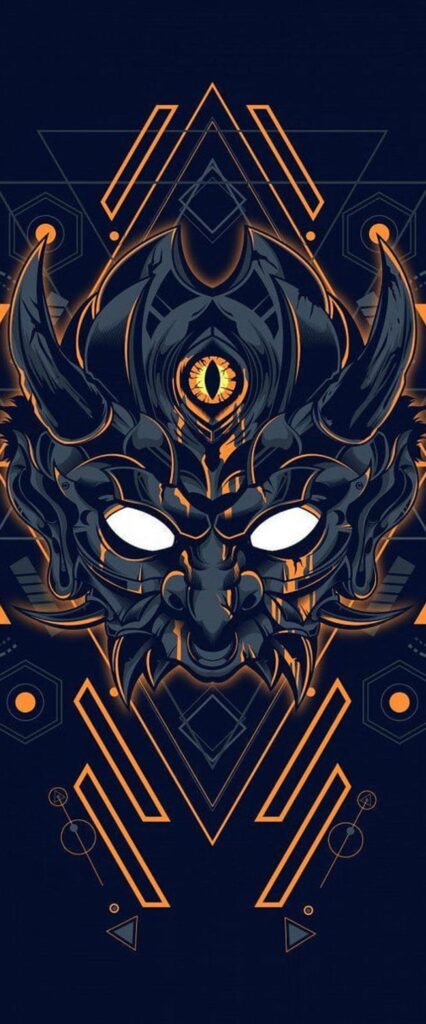 Oni Mask iPhone Wallpaper Download