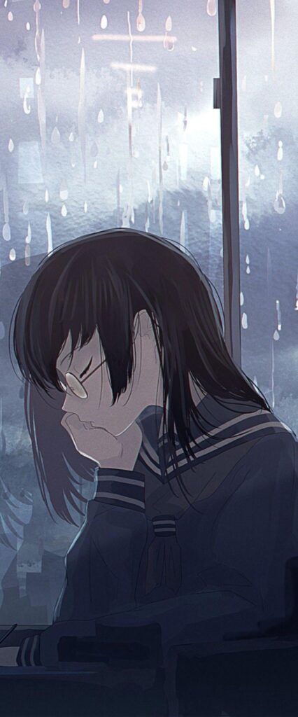 Sad Crying Anime Girl Wallpaper For iPhone 11