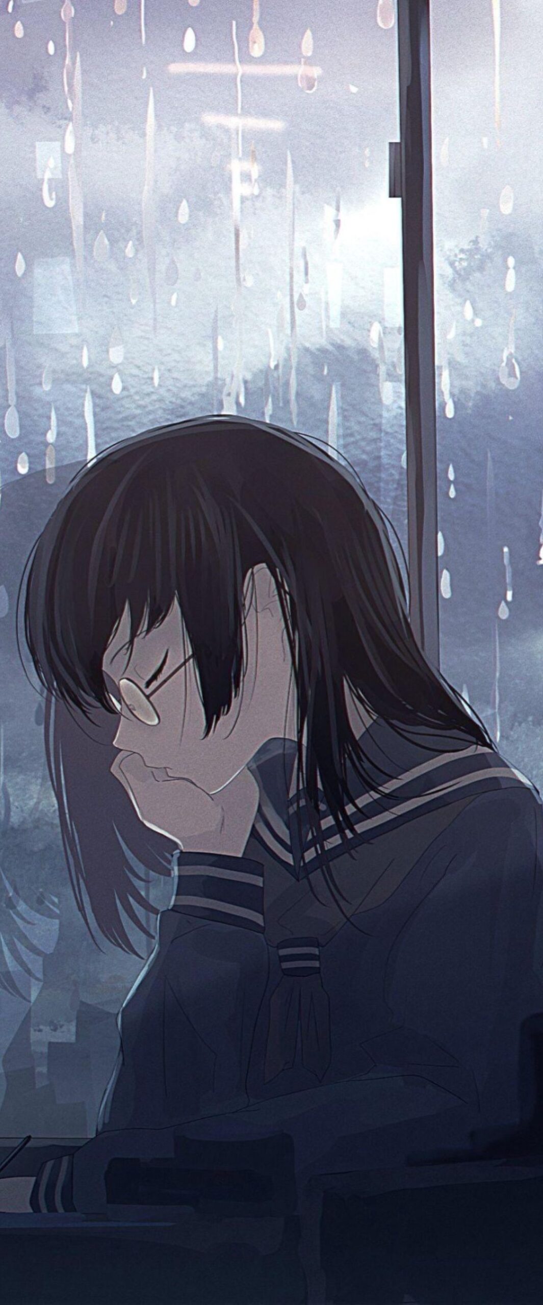 City, anime, profile, tears, crying, HD phone wallpaper