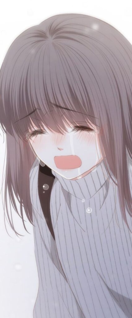 Sad Crying Anime Girl iPhone Lock Screen Wallpaper