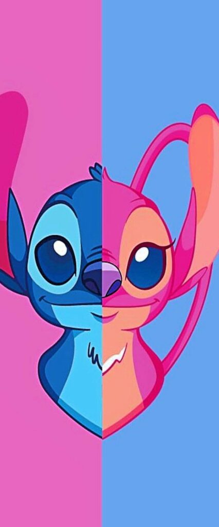 Stitch And Angel iPhone Wallpaper