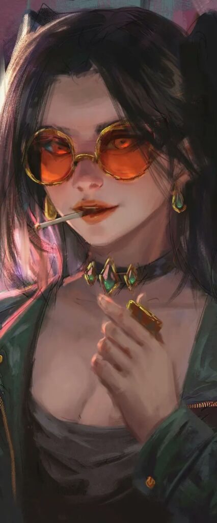 Sunglasses Anime Girl 8k iPhone Wallpaper