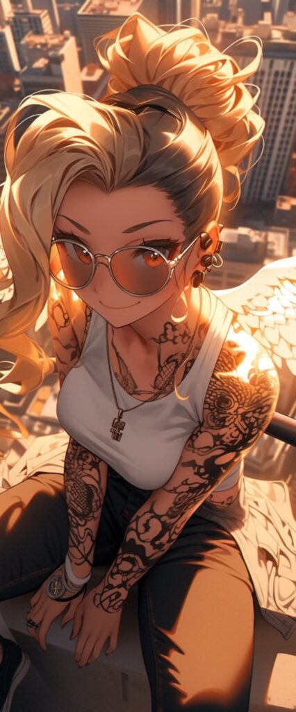 Sunglasses Anime Girl Best iPhone Wallpaper