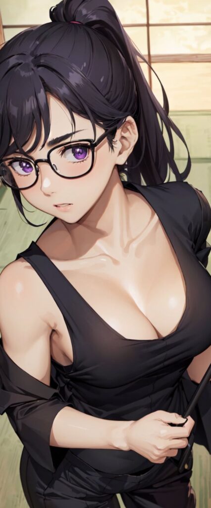 Sunglasses Anime Girl Wallpaper For iPhone 15