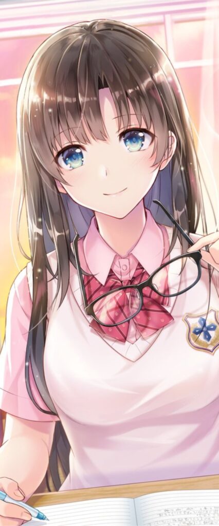 Sunglasses Anime Girl Wallpaper For iPhone