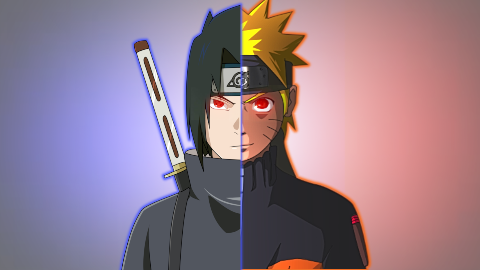 Wallpaper Naruto and Sasuke (Black and white)