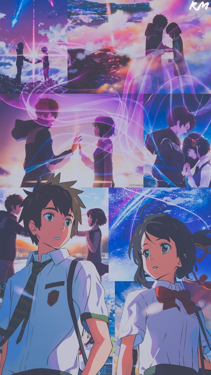 Download Kimi No Na Wa Phone Characters Wallpaper