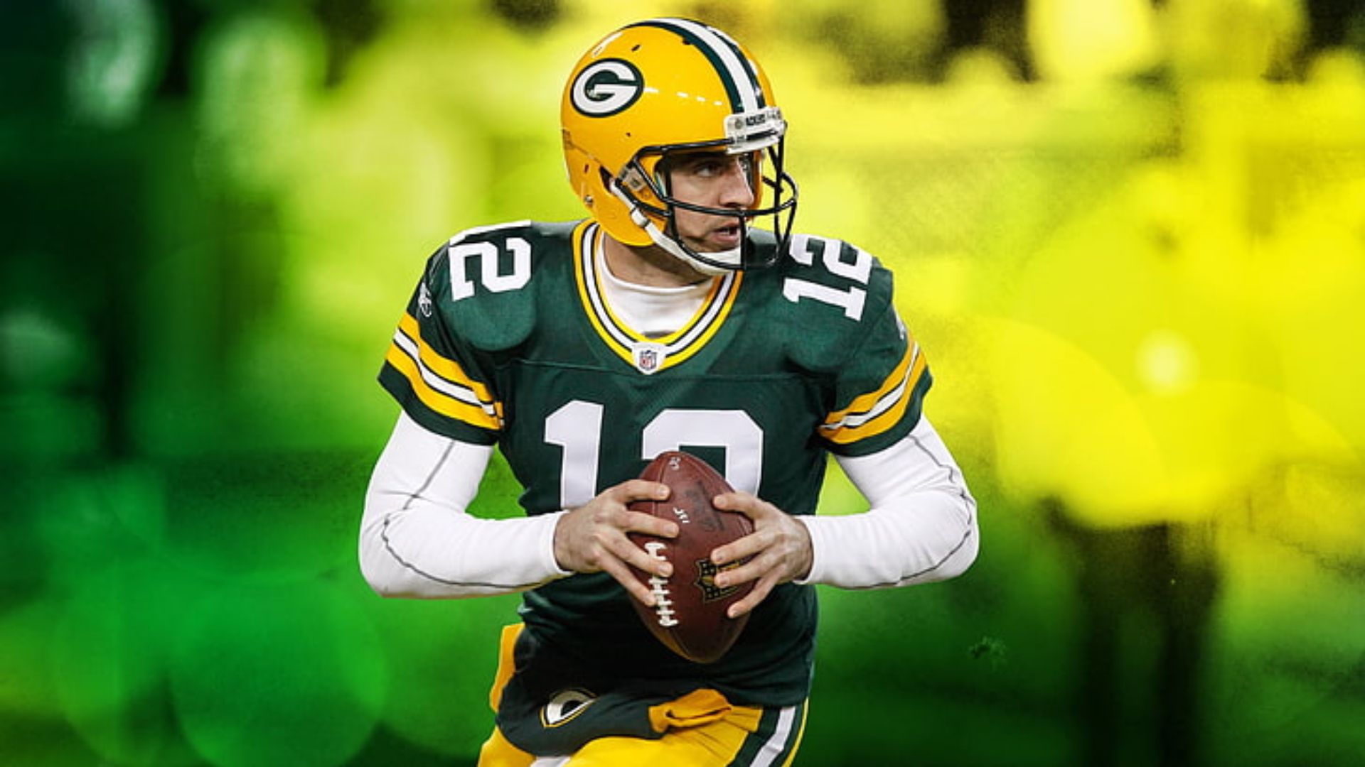 Download wallpapers Green Bay Packers flag, 4k, green and yellow