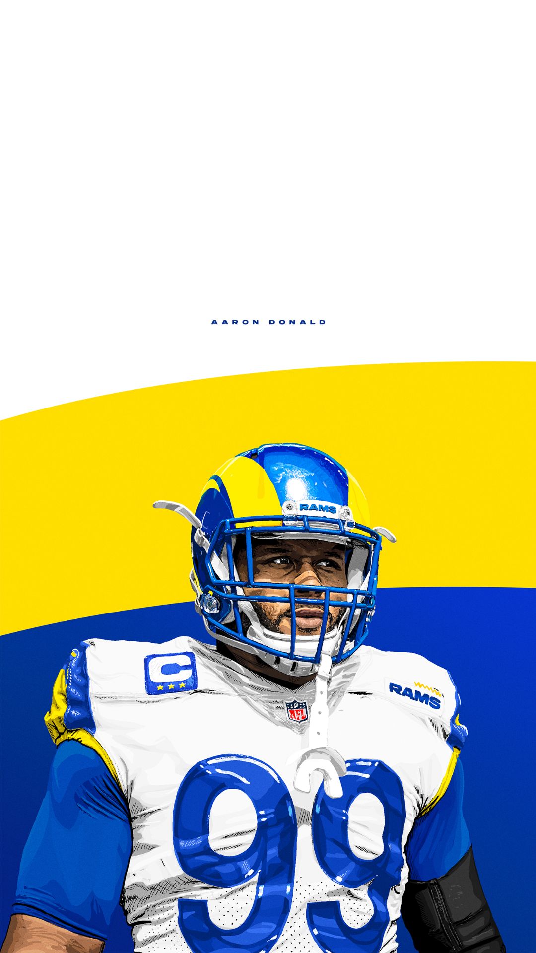 Download Aaron Donald Blue Jersey Uniform Artwork Wallpaper