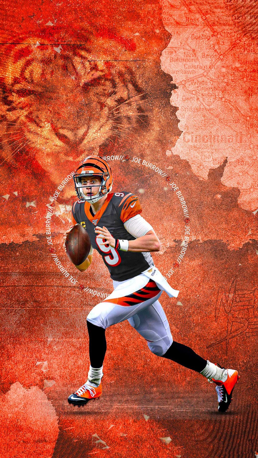 Download Joe Burrow Tiger Art Wallpaper