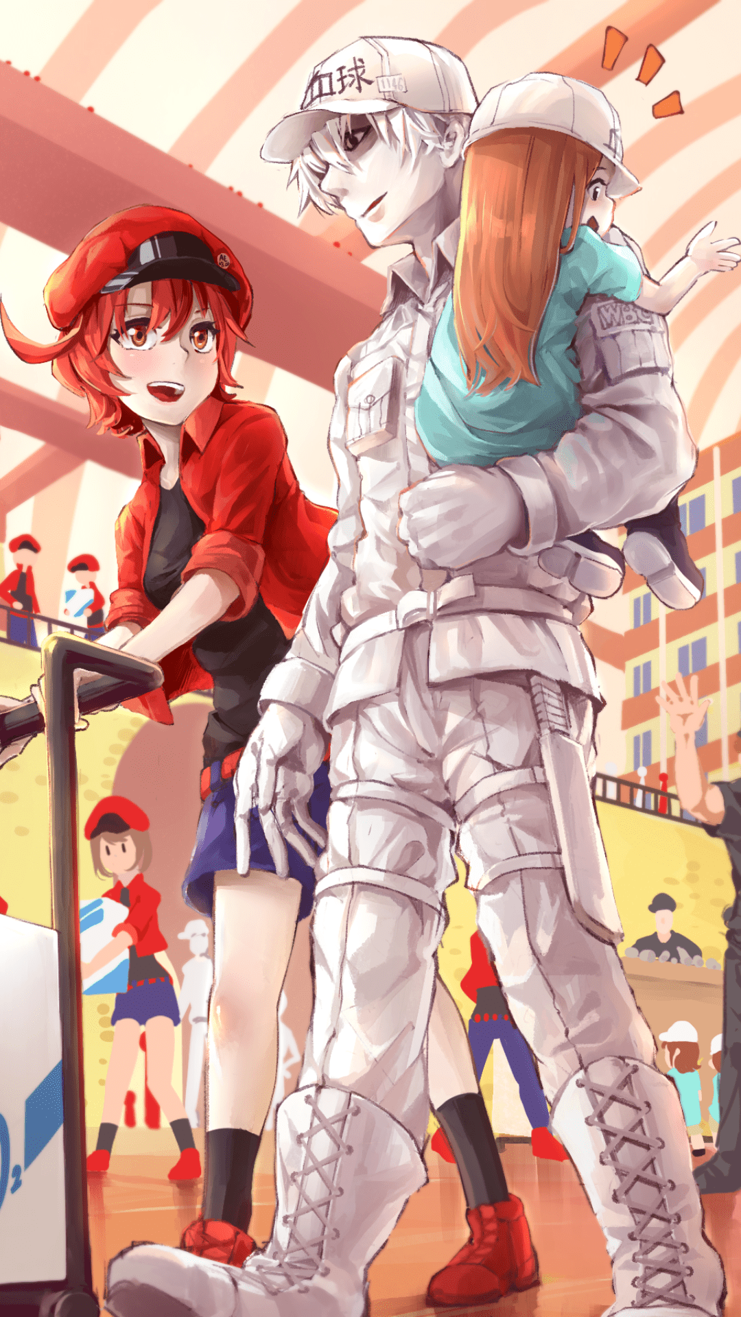 Cells At Work Aesthetic Collage Wallpaper