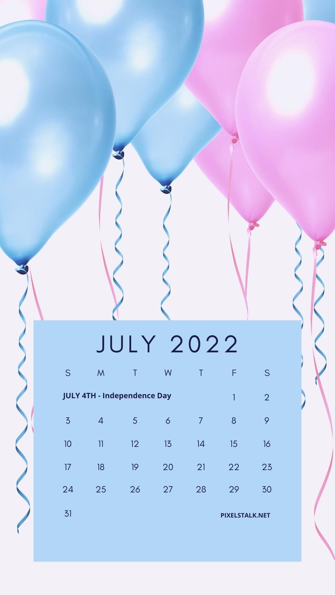 July Calendar wallpaper image
