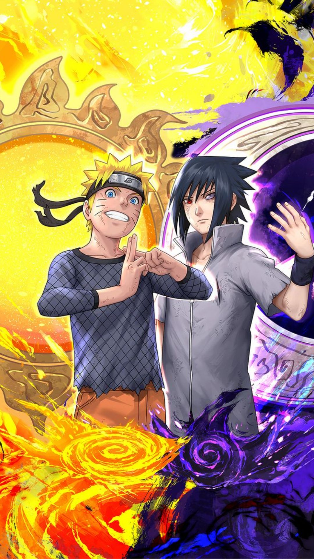 Naruto and Sasuke Mobile Wallpaper