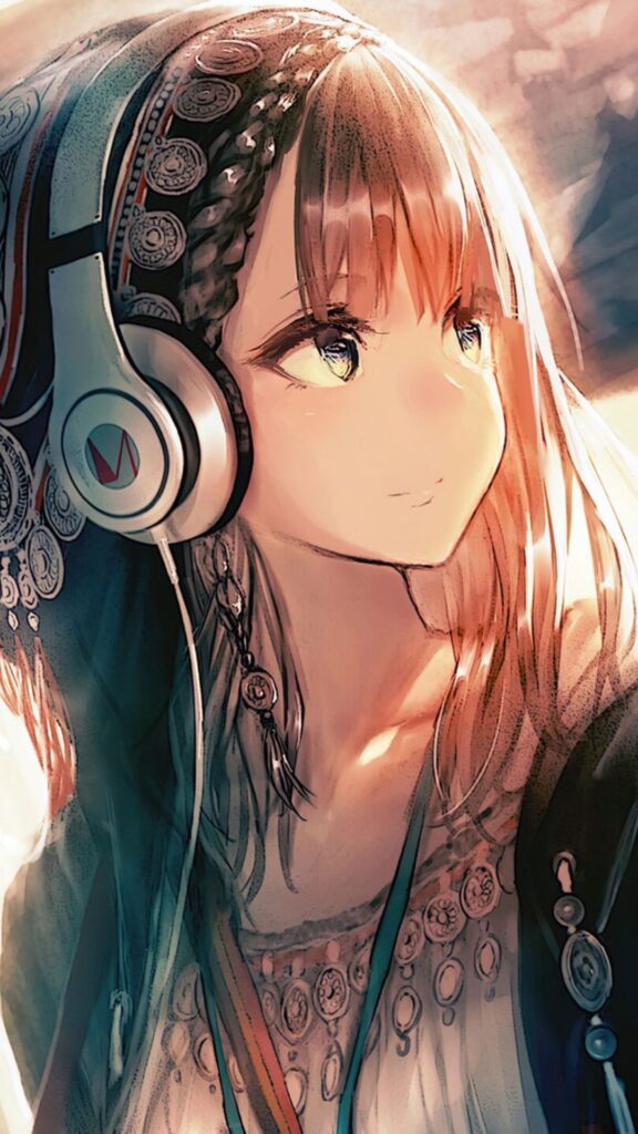 Anime Listening to Music Wallpaper HD