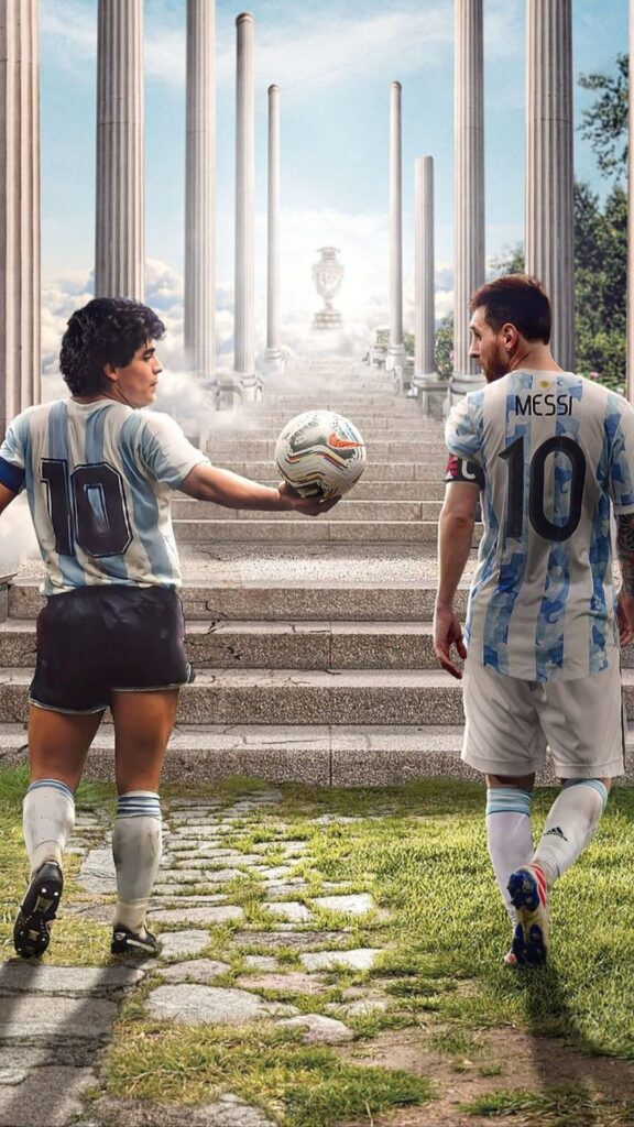 Messi and Maradona Wallpaper