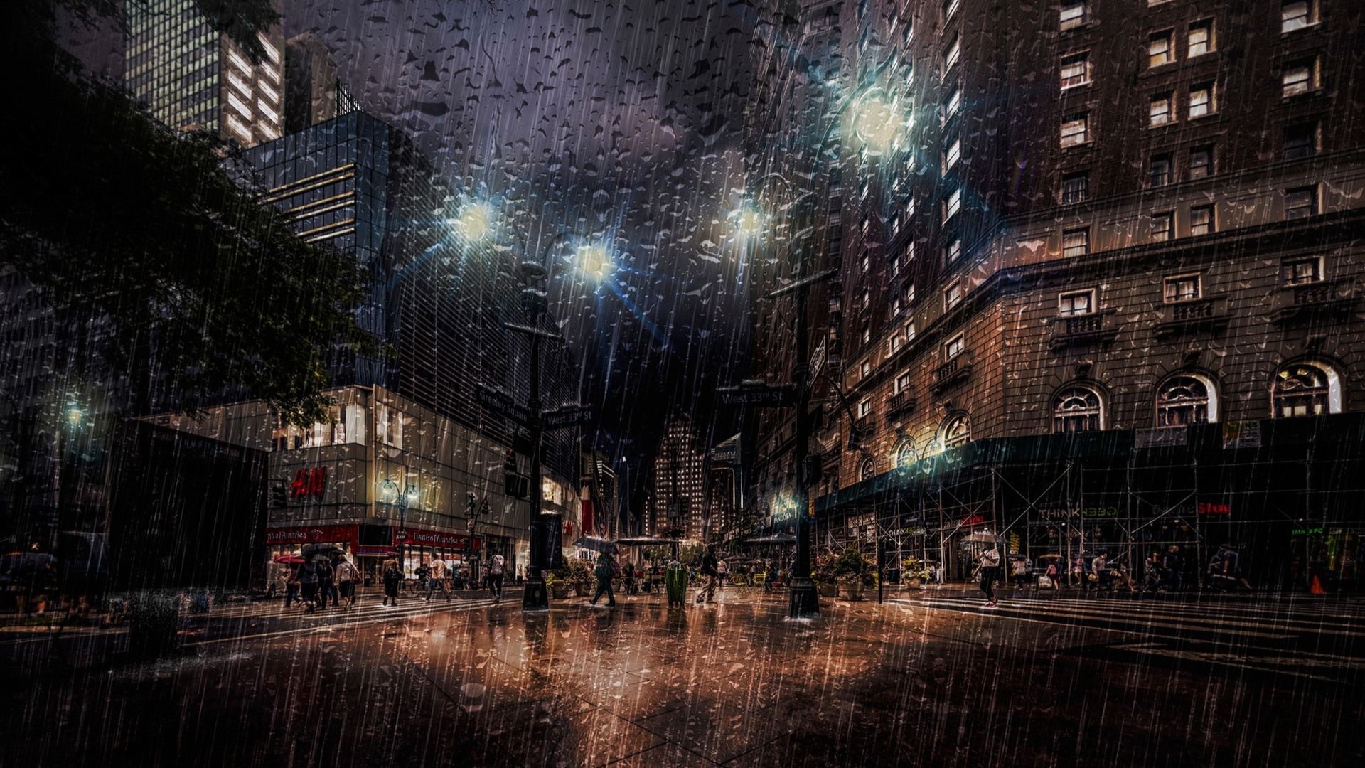rain city wallpaper
