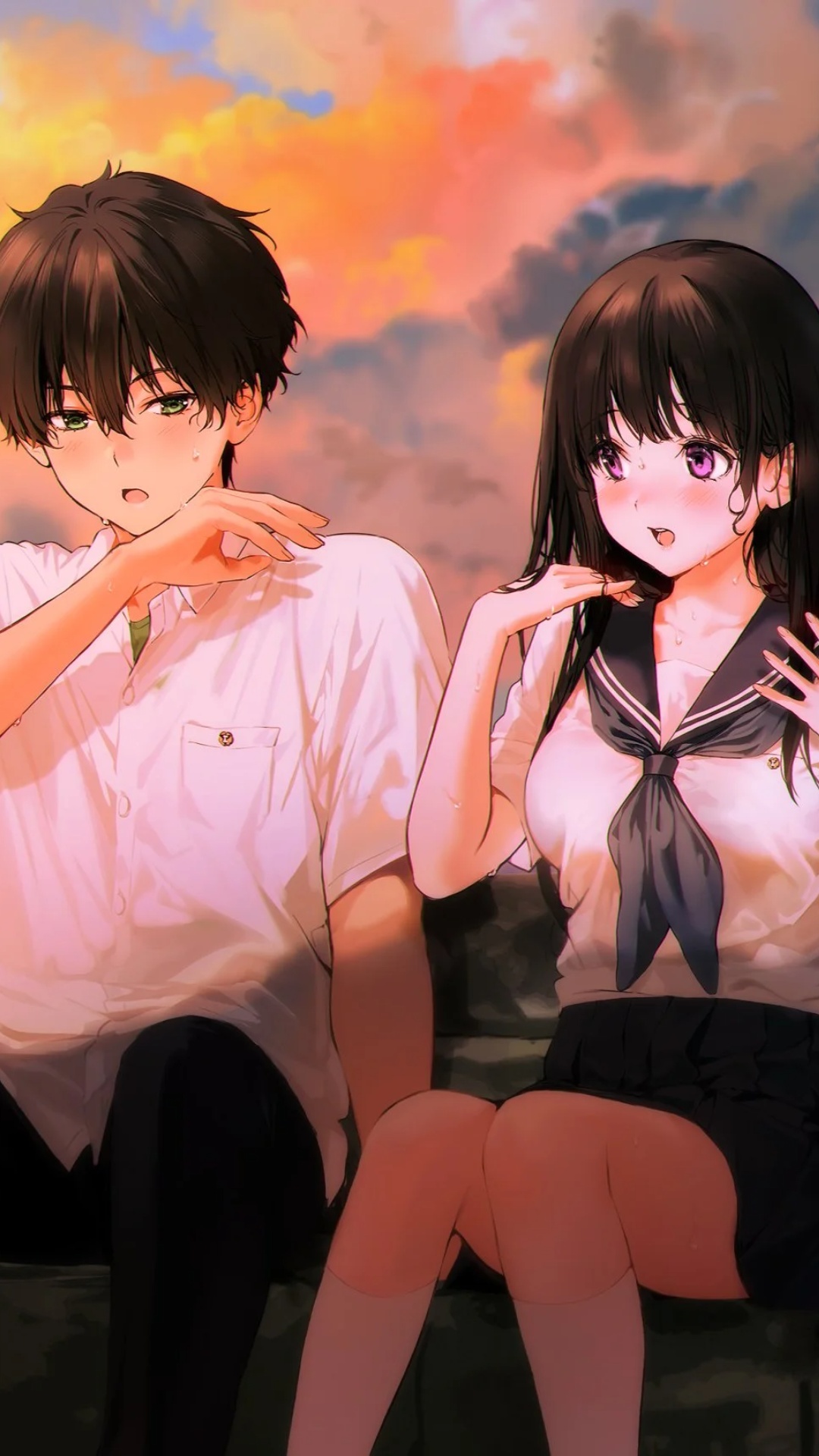 Anime Girl School Uniform Wallpaper HD
