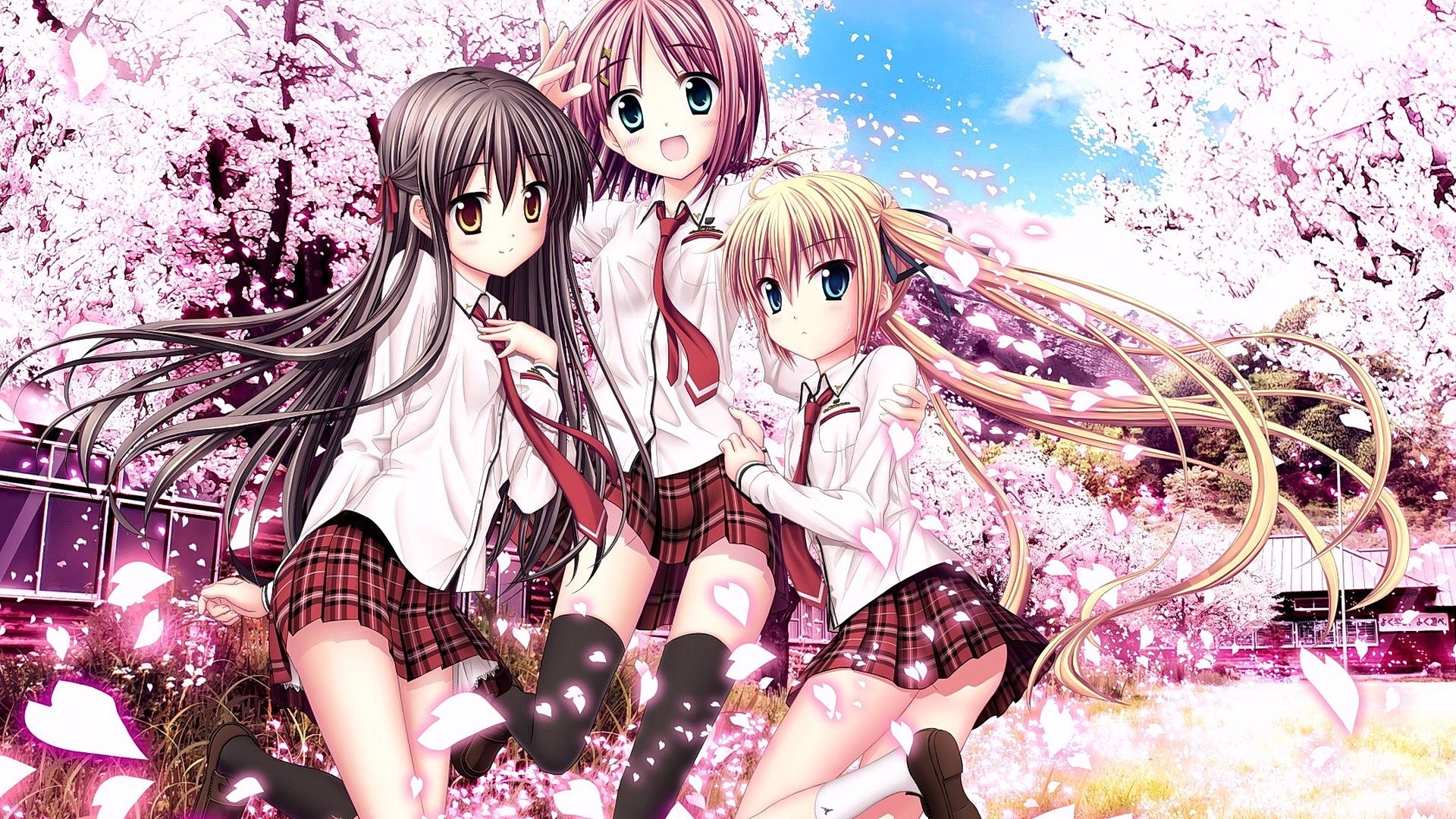 Wallpaper Anime Girl School Uniform