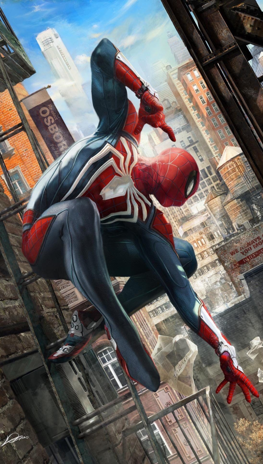 Spider Man PS4 Phone Wallpaper