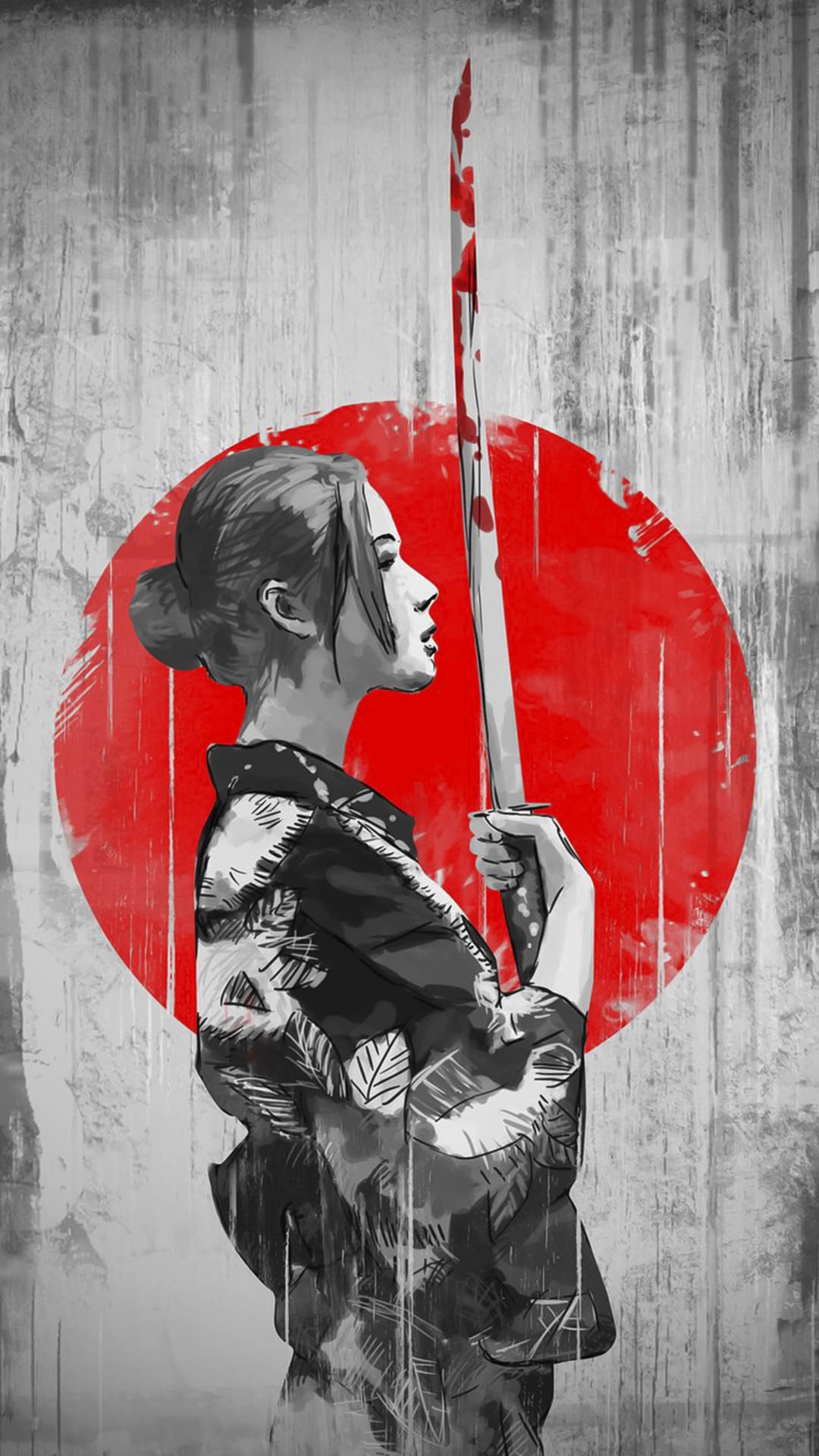 Samurai Girl Phone Wallpaper