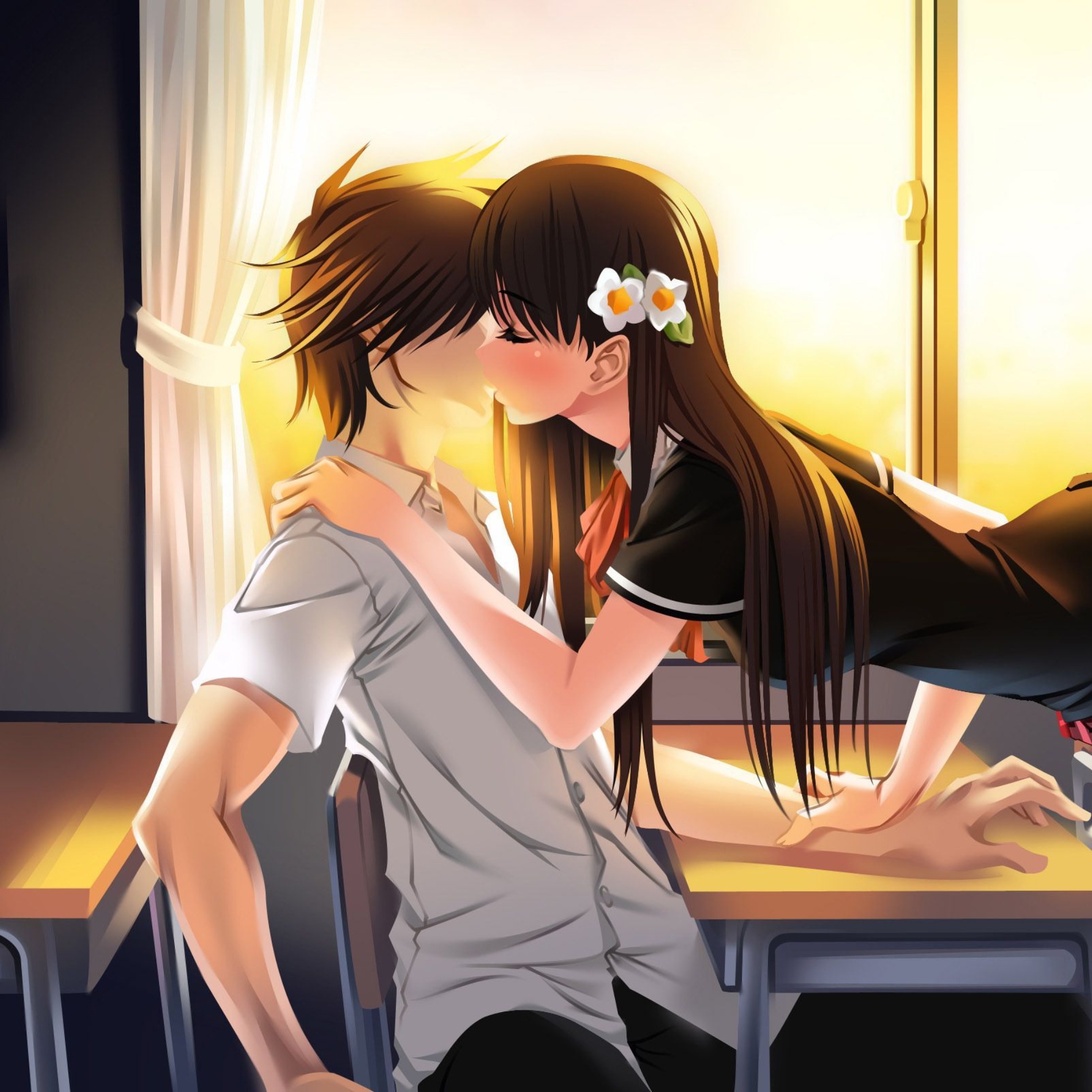 Anime Boy and Girl kiss Dp
