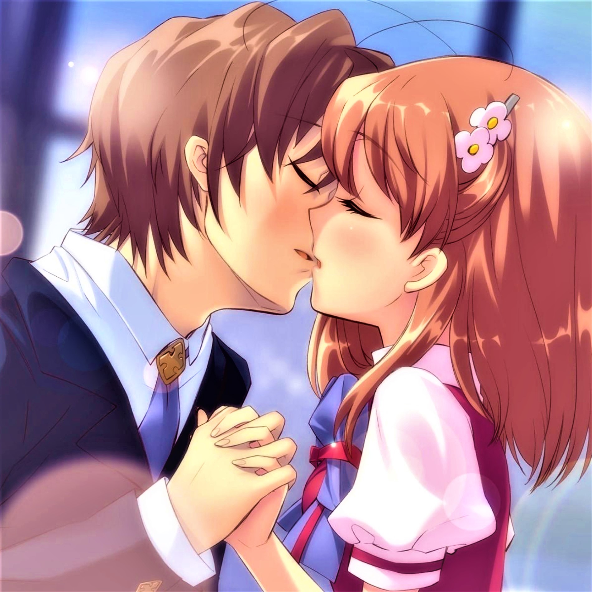Anime Boy and Girl kiss Pfp