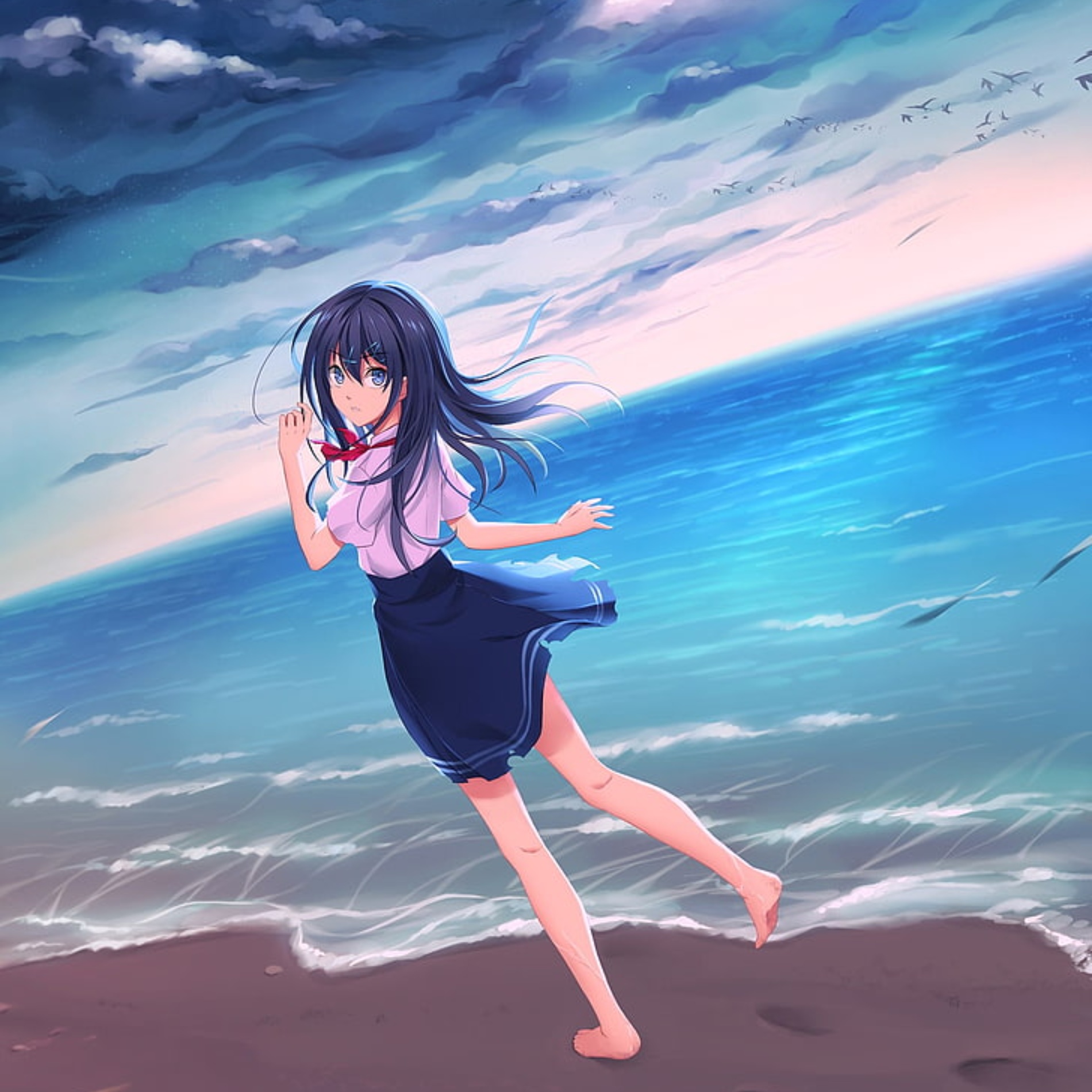 Beach Anime Girl Profile Pic
