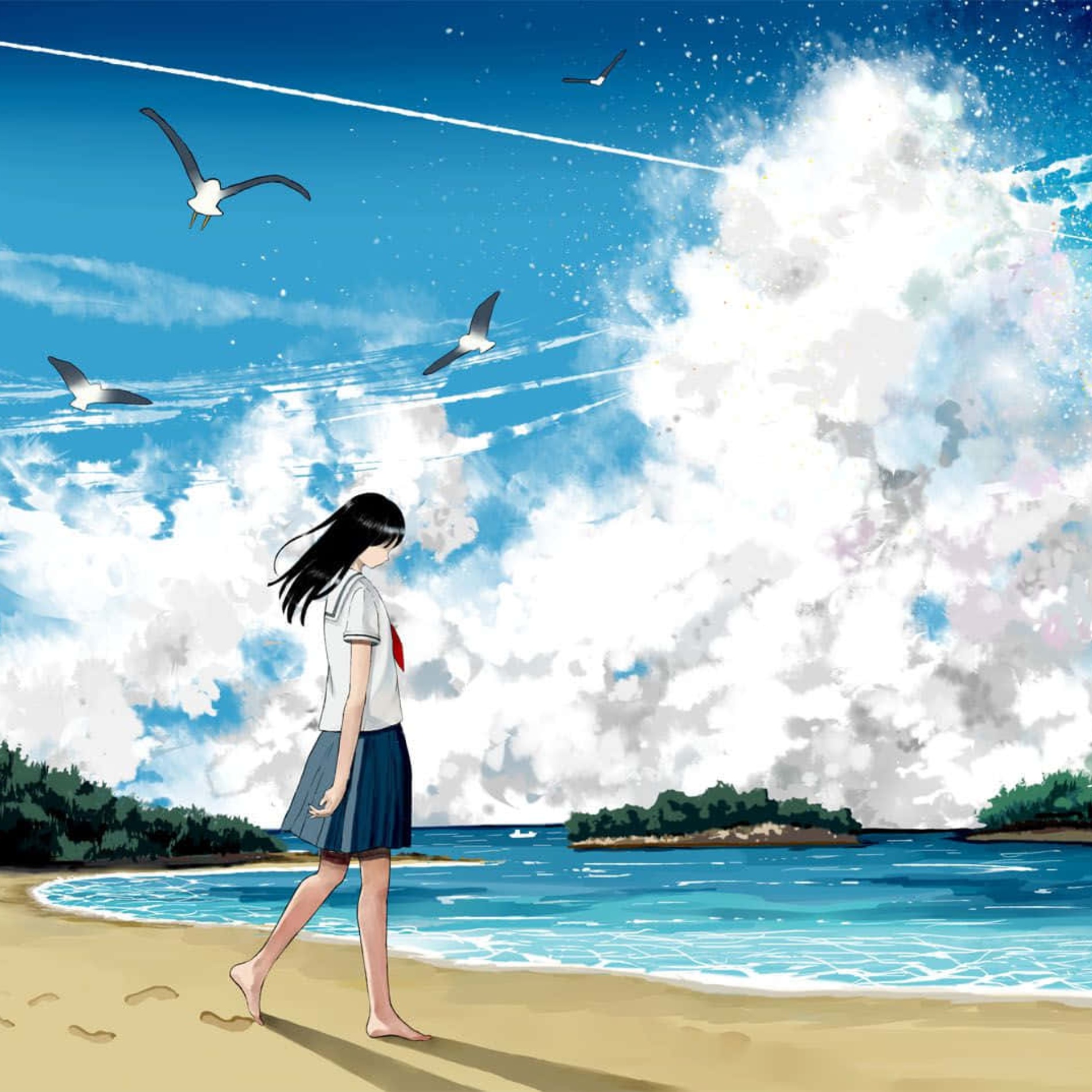 Beach Anime Girl