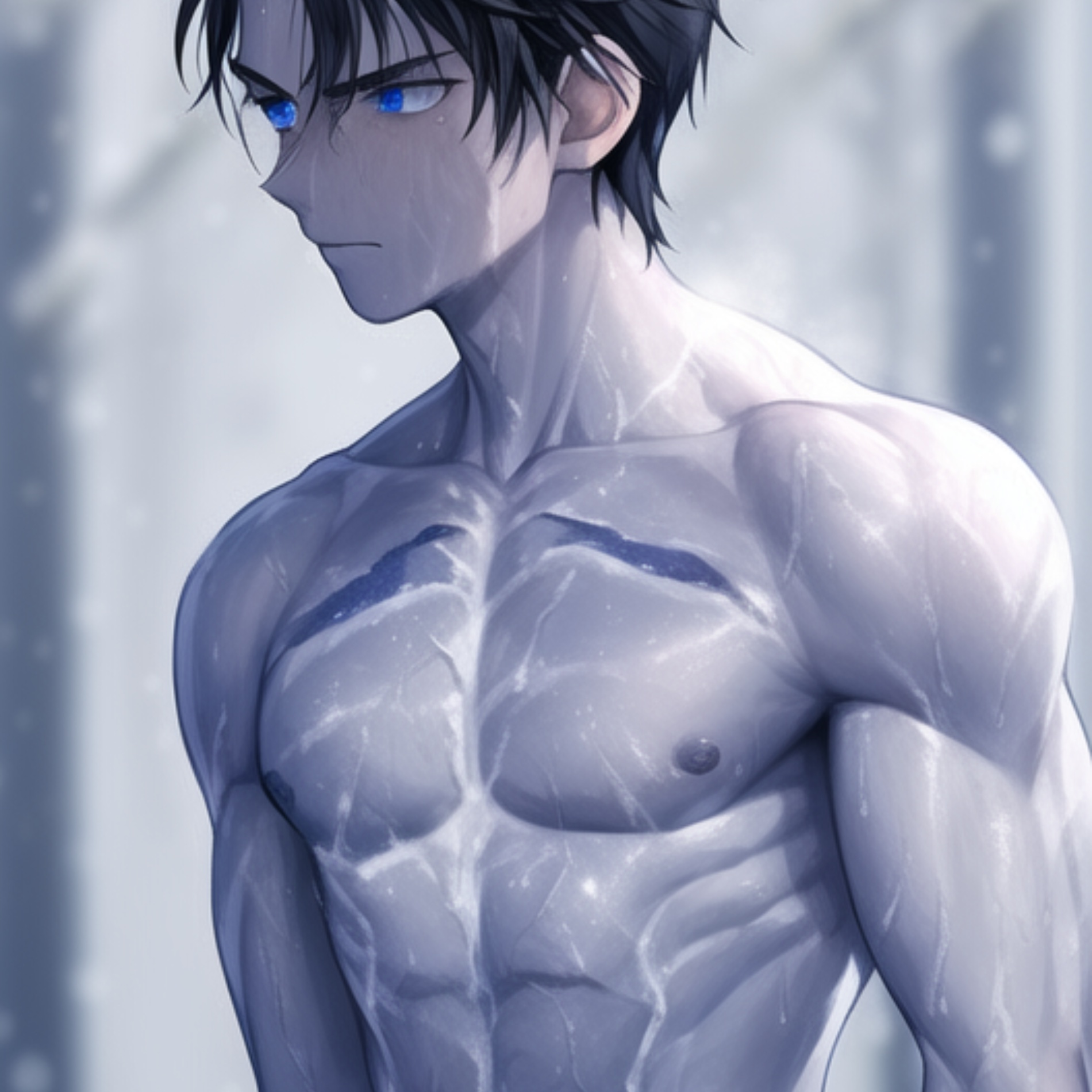 GYM Bodybuilder Anime Boy Profile Pic